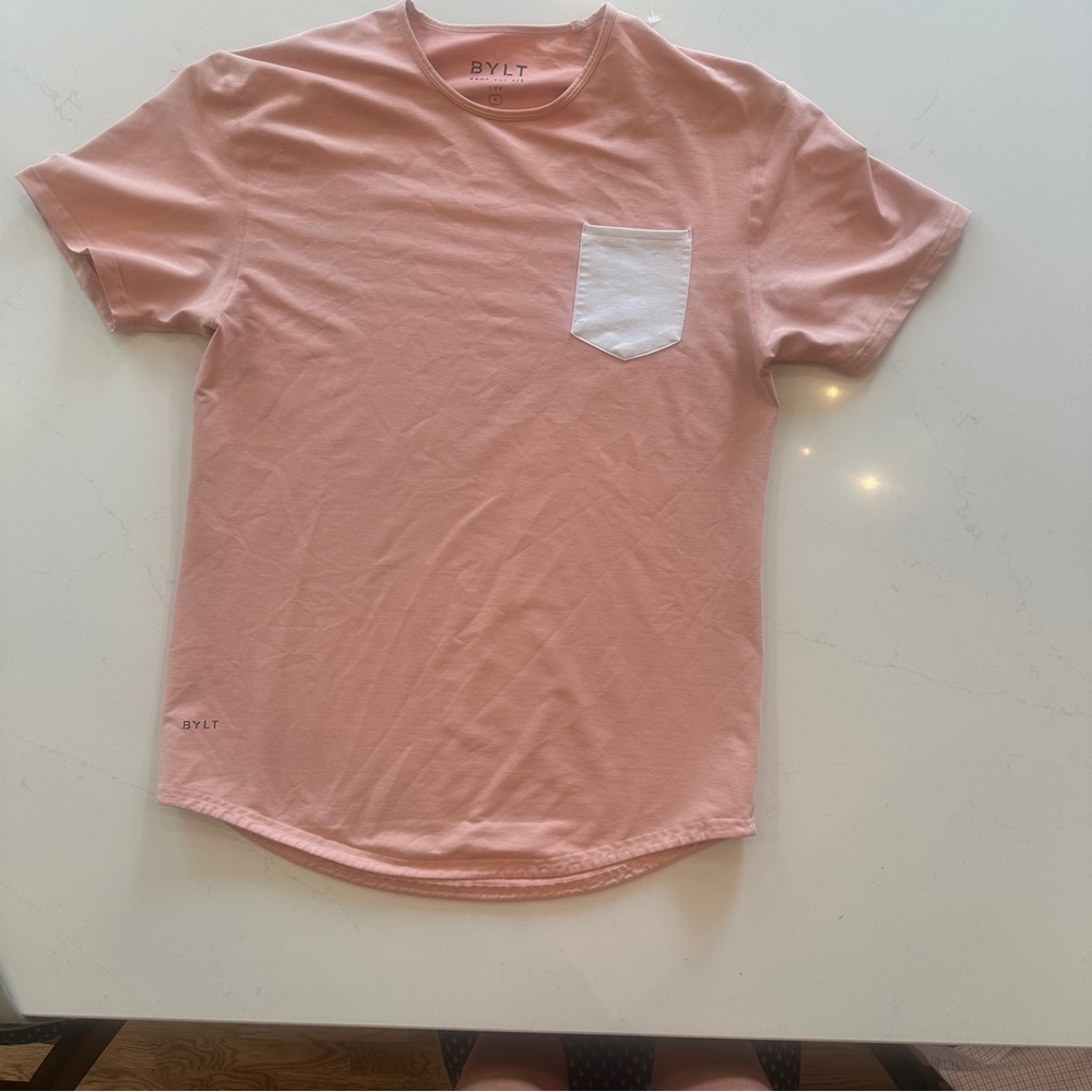 BYLT Basics Pink and White Short Sleeve Tee